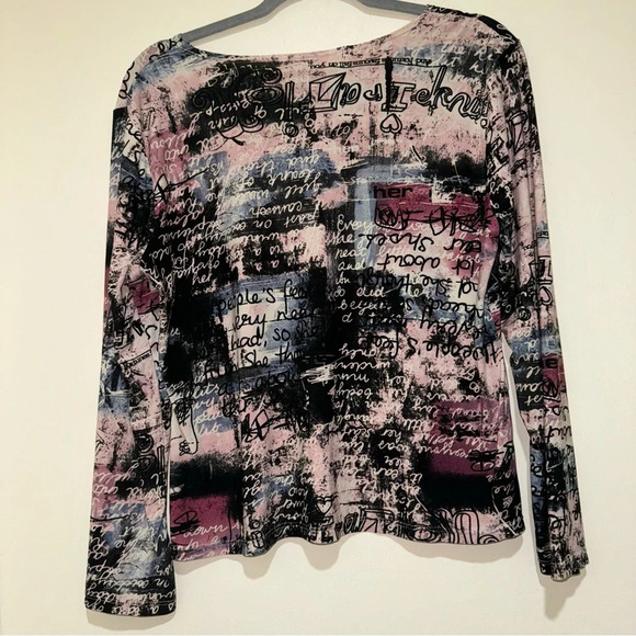Women’s Y2K Written Word Doodle Sentence Print Long Sleeve Graphic Cropped Shirt - Picture 11 of 12